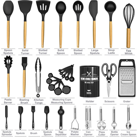 Cuchara ranurada Umite Chef, perfecta para servir salsas y guisos
