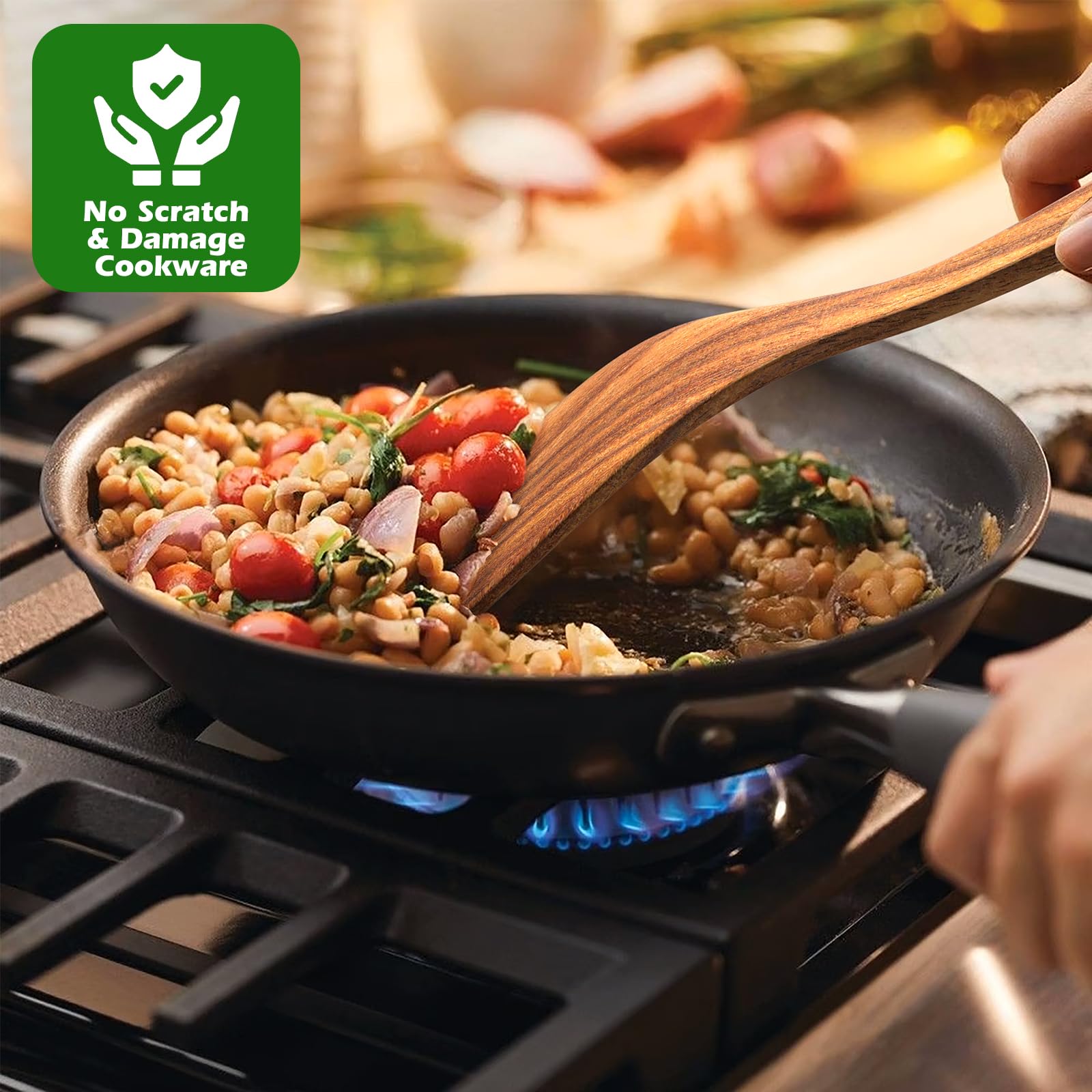 Umite Chef escurridor de teca natural, drenaje eficiente para secar utensilios.