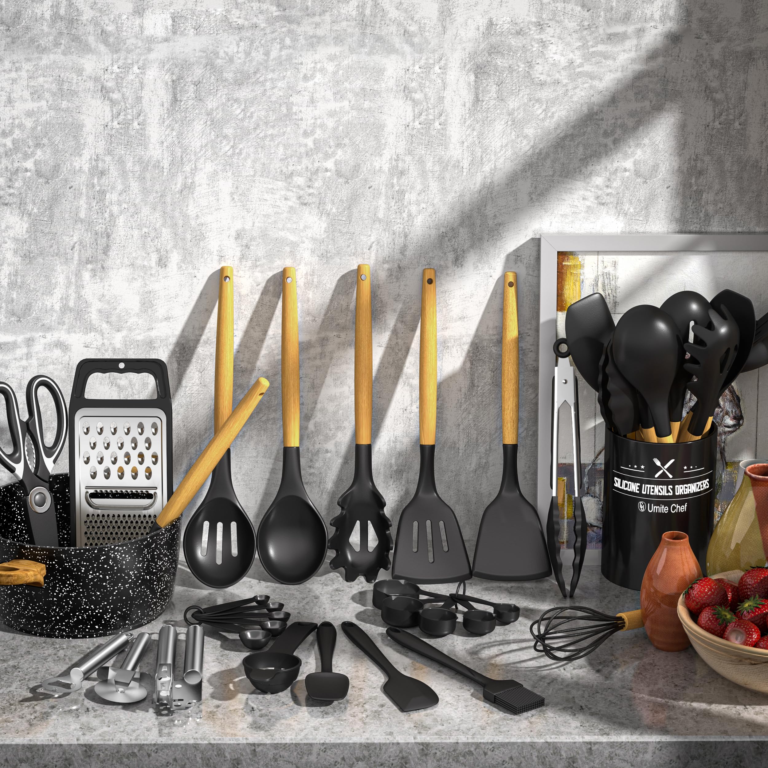 Espátula ranurada Umite Chef, ideal para voltear sin rayar sartenes