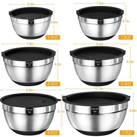 Umite Chef herramientas de cocina incluidas para medir, batir y mezclar.