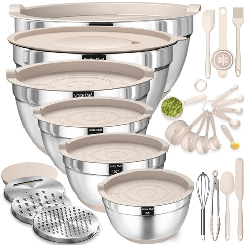 Umite Chef cuenco de mezcla con tapas herméticas para conservar ingredientes frescos