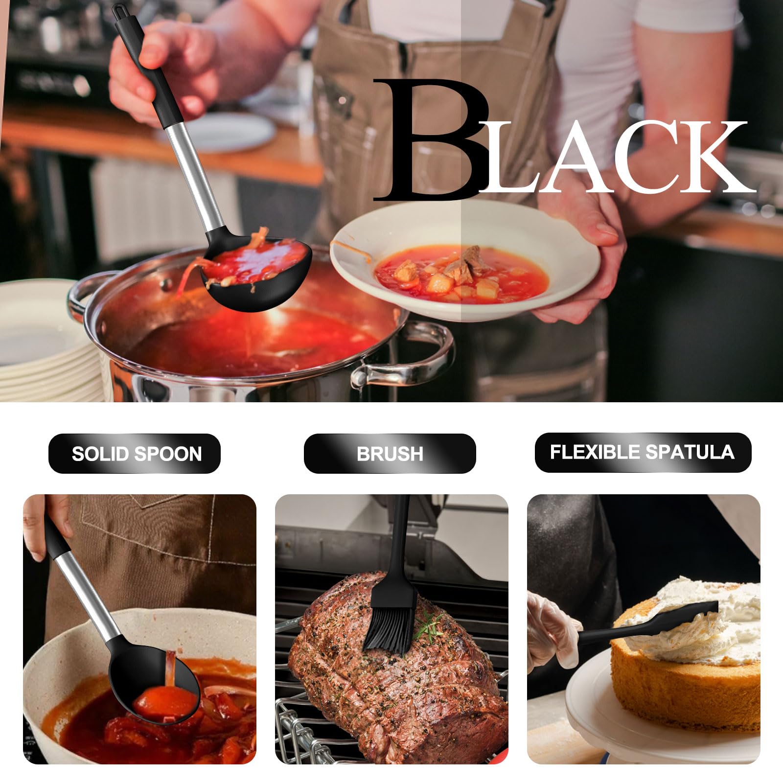 Umite Chef juego completo para cocinar: espátulas, cucharas y más.