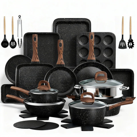 Umite Chef juego de ollas y sartenes 31 piezas, cocina versátil y completa