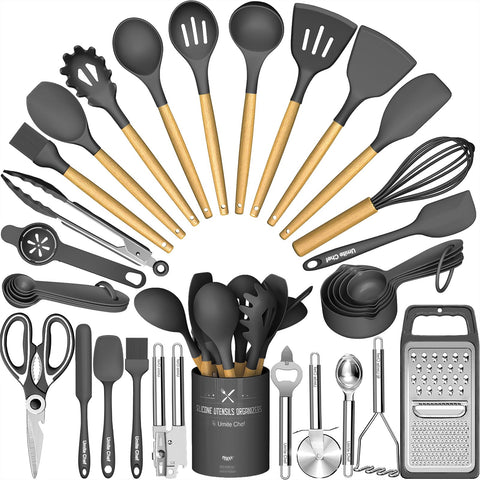 Umite Chef juego de utensilios de silicona 34 piezas con porta: organizan tu cocina.