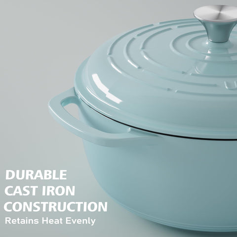 Olla Umite Chef 6QT apta para horno y estufa, en azul.