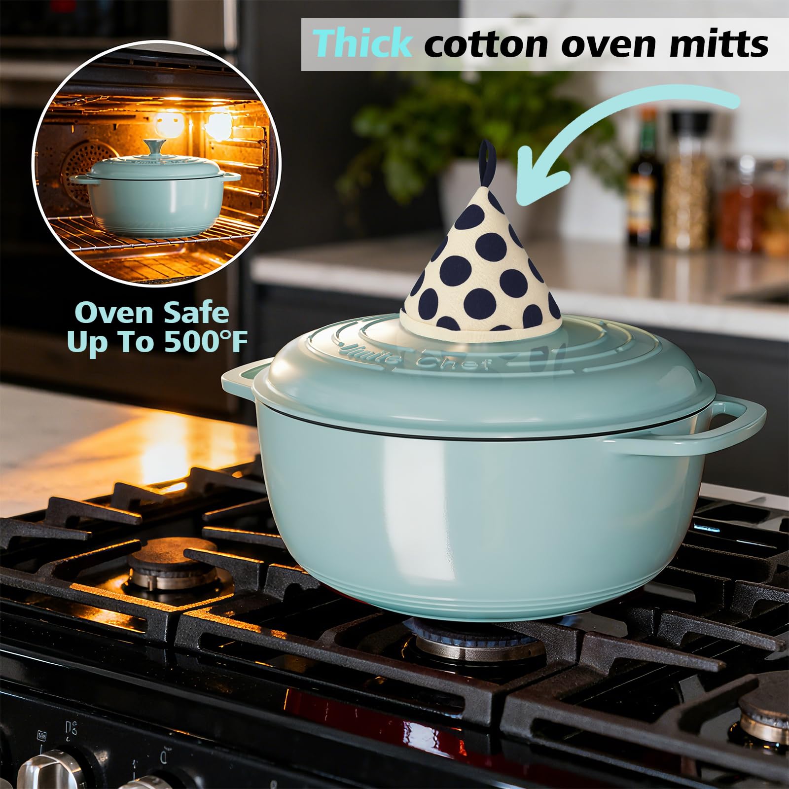 Capacidad 6QT ideal para servir 6 a 8 comensales con Umite Chef.