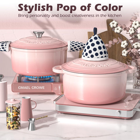 Olla Umite Chef en color rosa realza la mesa y la cocina