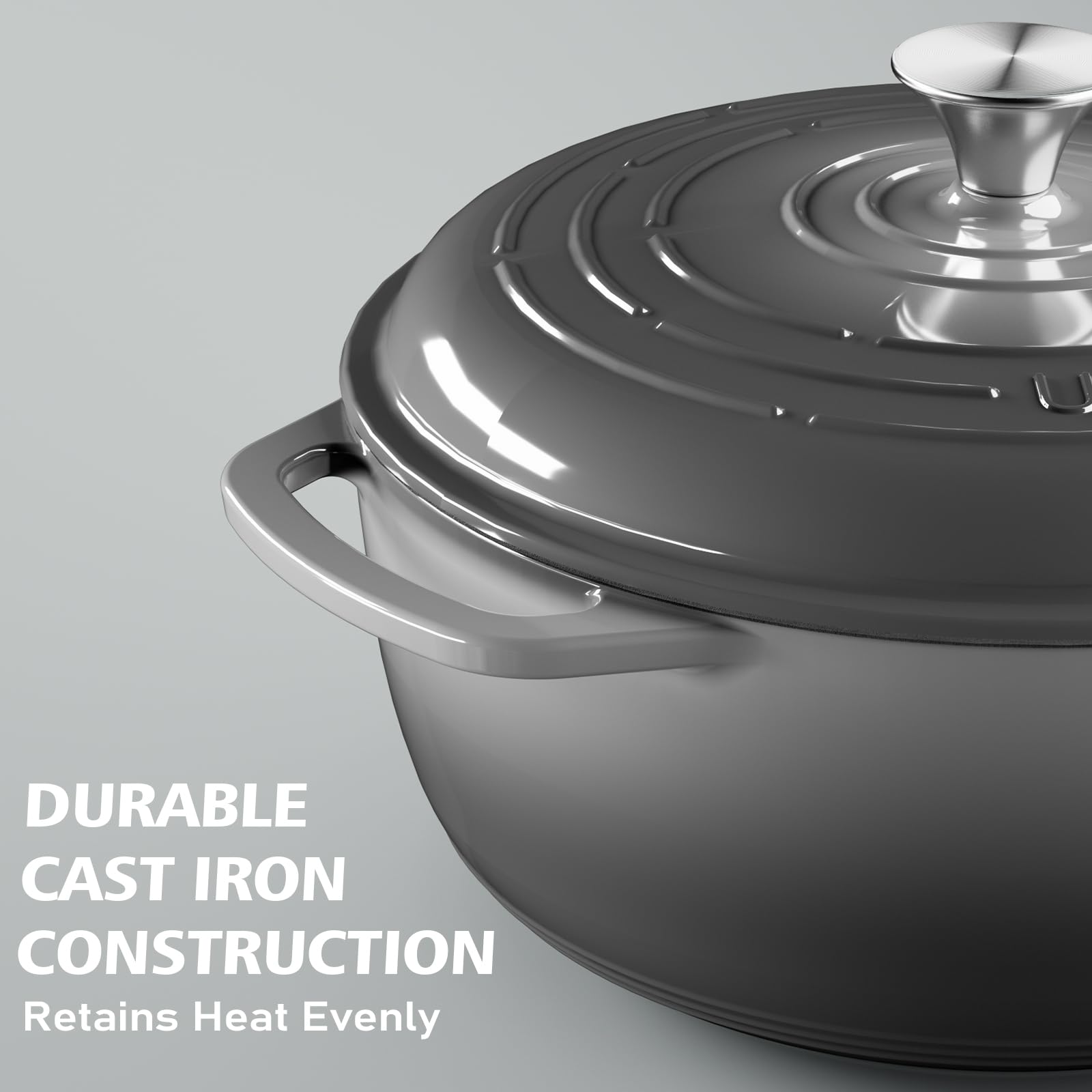Umite Chef olla esmaltada apta para horno y estufa para versatilidad de coccion.