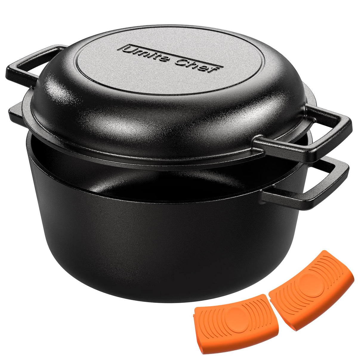 Umite Chef: olla de hierro forjado 5qt para cocción estable.
