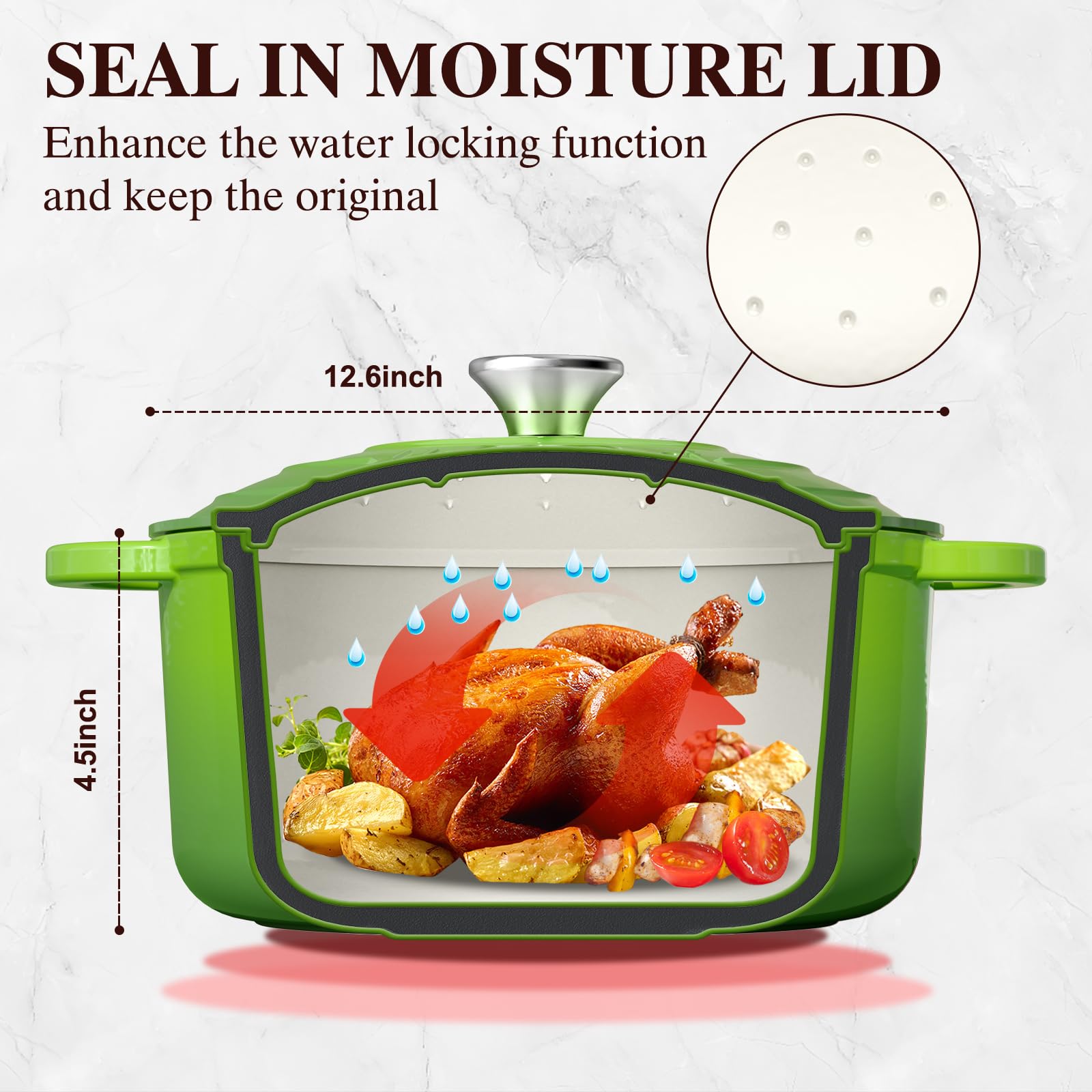Olla Umite Chef 5cuartos distribución de calor uniforme para dorar y cocinar lentamente.