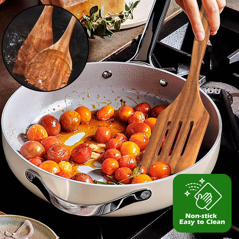 Umite Chef reposacucharas de teca, ranuras para recoger goteos.