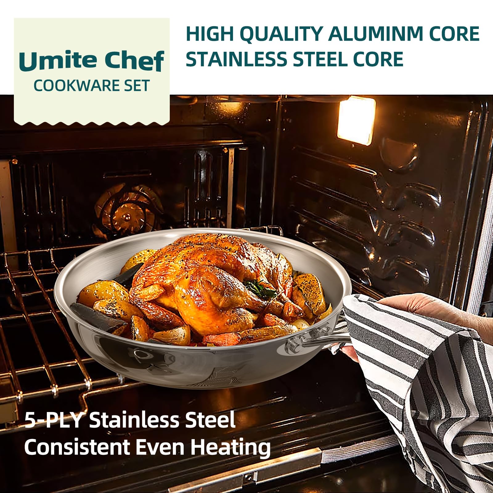 Umite Chef: tres sartenes de diferentes tamaños para dorar y sellar platos.