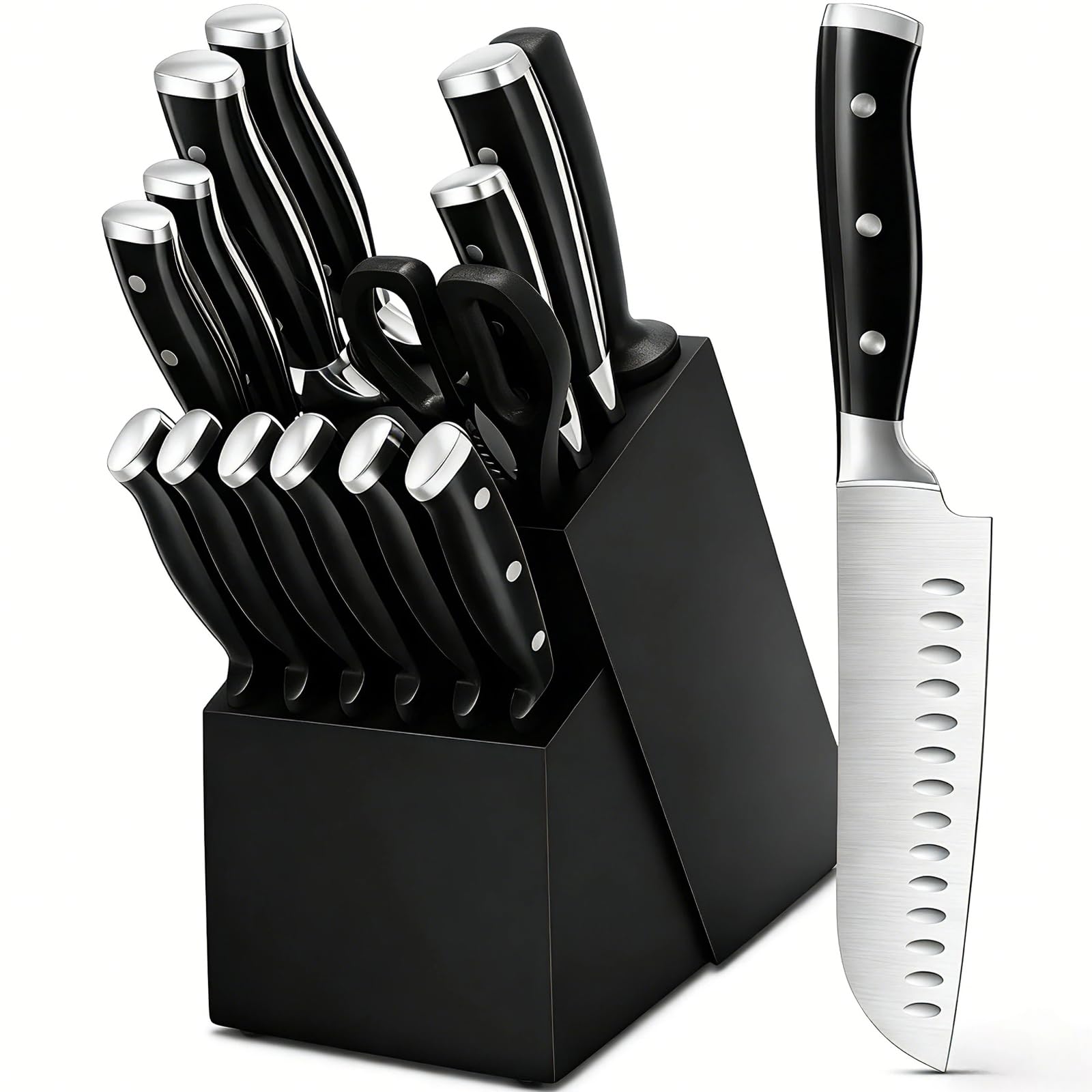 Umite Chef: cuchillos afilados en primer plano para cortes rápidos y precisos.