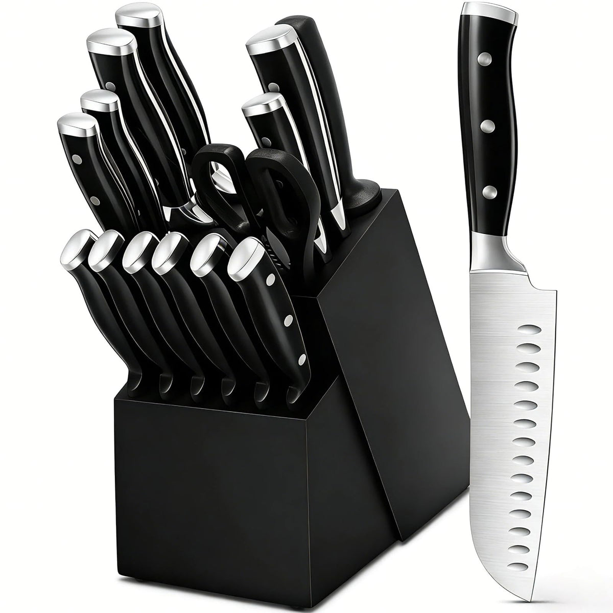 Umite Chef: cuchillos afilados en primer plano para cortes rápidos y precisos.