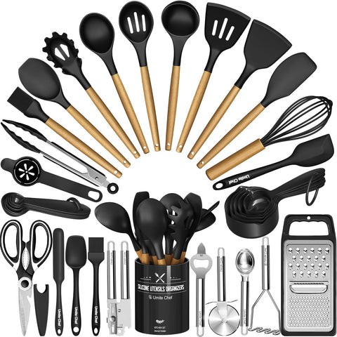 Set Umite Chef de utensilios 34 piezas con soporte para organizar la cocina