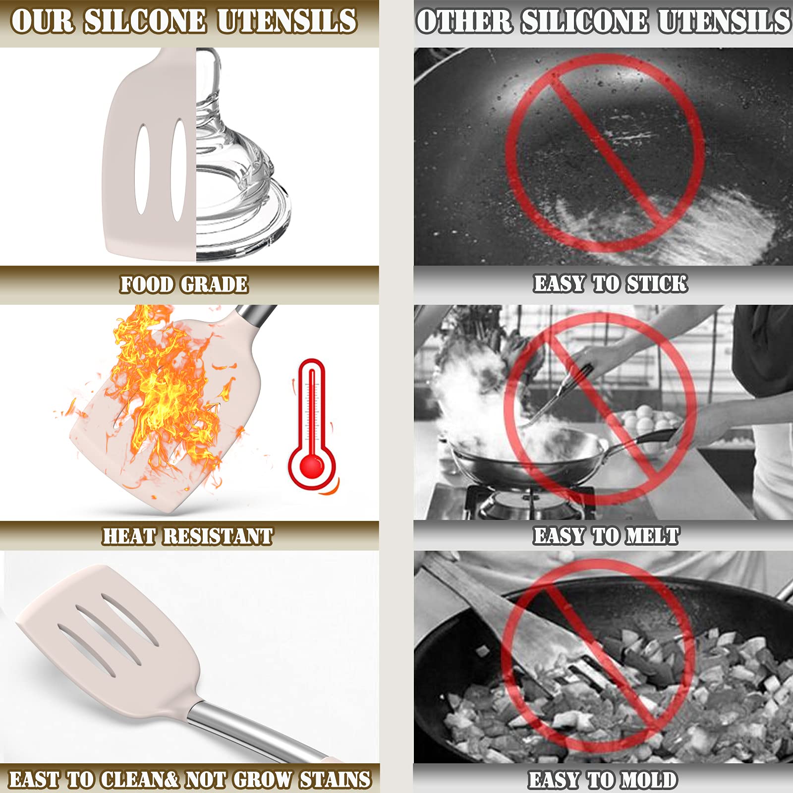 Umite Chef cabeza de silicona antiadherente y sin olores persistentes