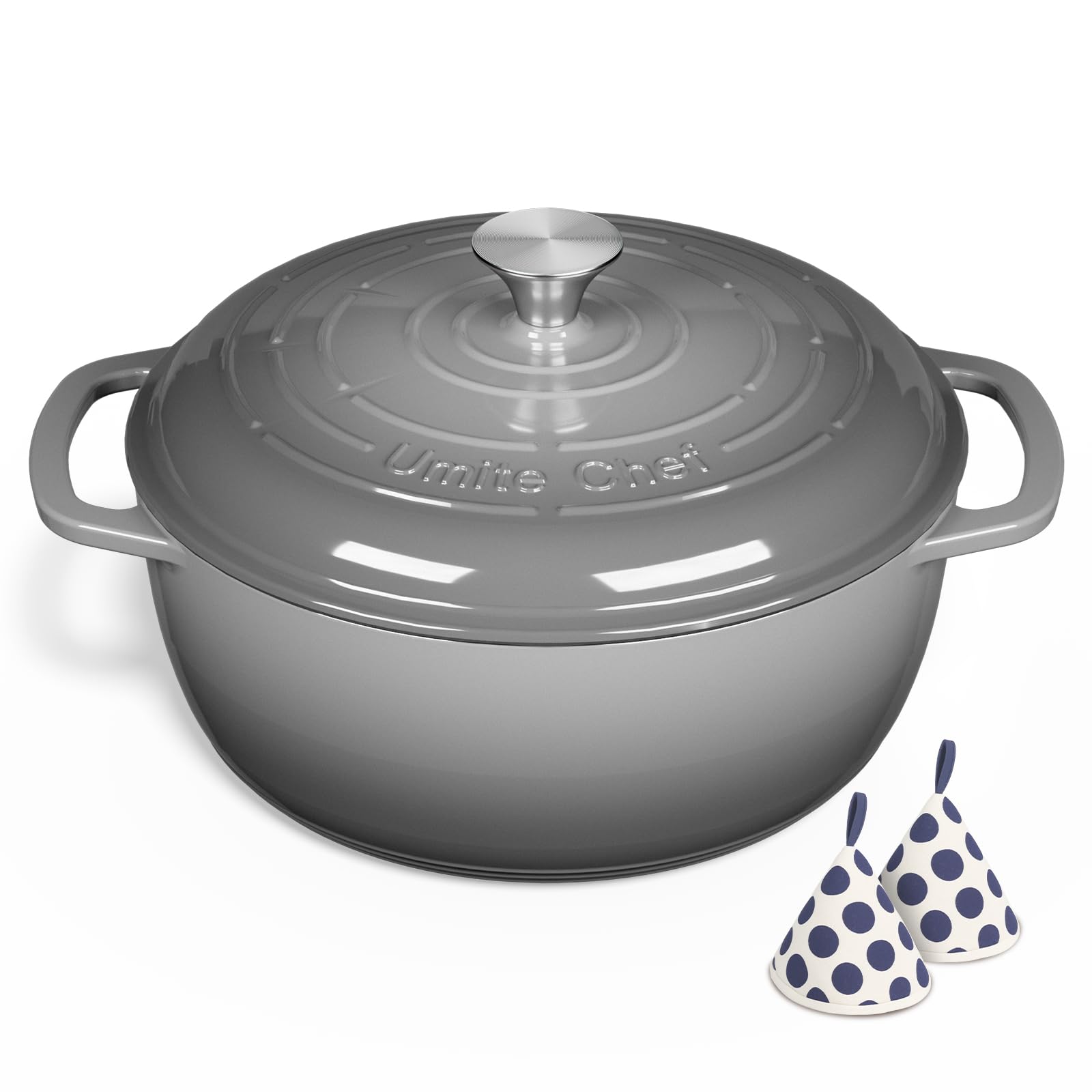 Umite Chef olla esmaltada ofrece uso versatil para guisos y horneados diarios.
