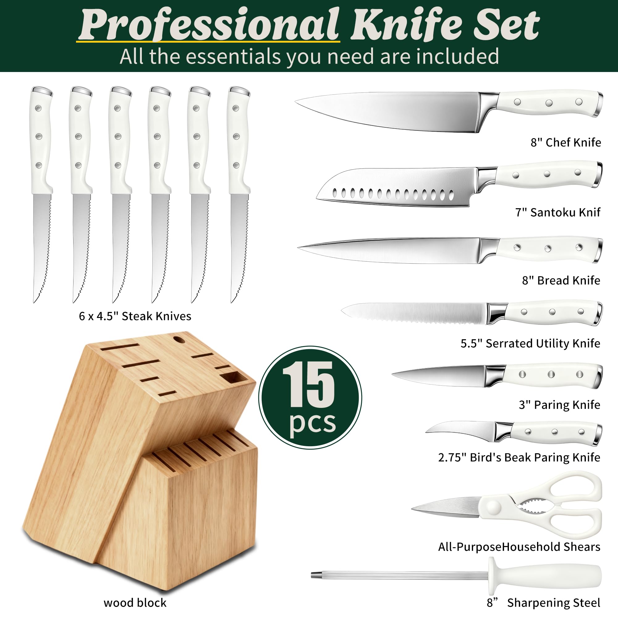 Umite Chef cuchillo santoku 7 pulgadas, versátil para múltiples cortes