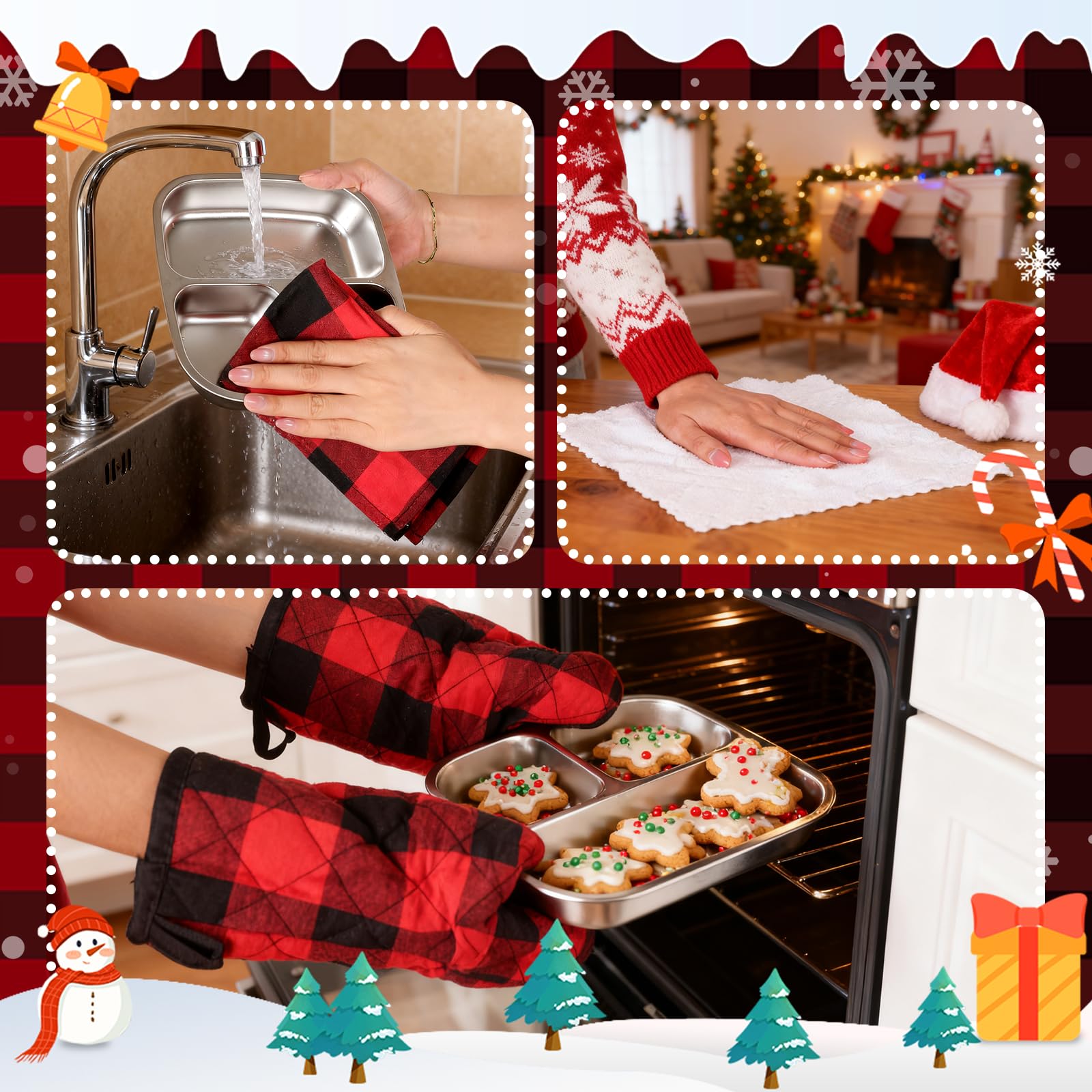 UMMNPR trapos cocina navidad absorben y secan rápidamente tras cocinar