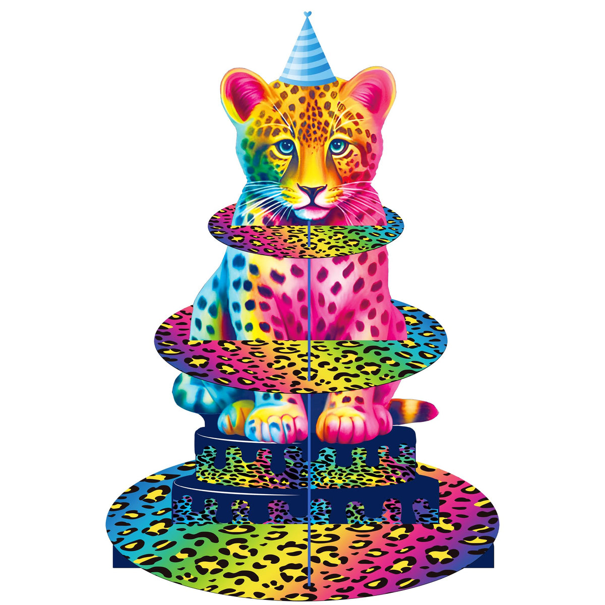 La torre umoni de dulces leopardo neón para exhibir dulces en fiestas