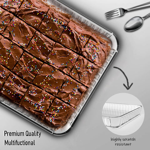 Bandeja Ums de vidrio resistente a altas temperaturas para recetas horneadas.