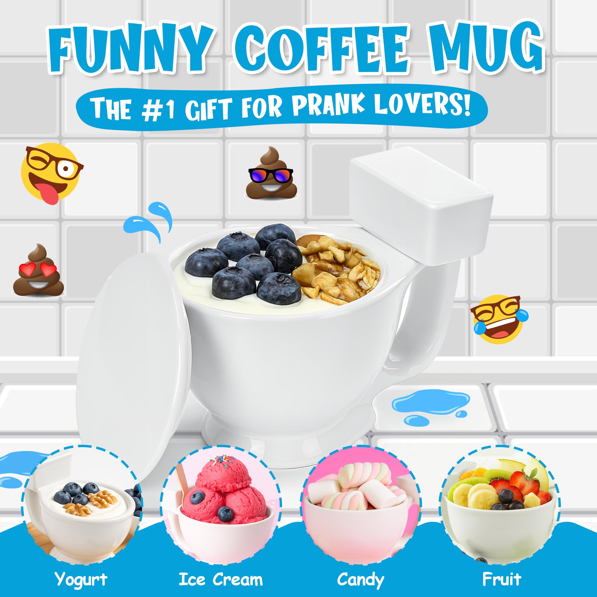 Taza humor inodoro en escena, ideal para la mesa y conversación.