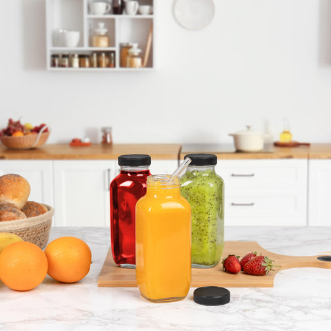 UMUD botella de vidrio para jugos y kombucha, reutilizable y fácil de limpiar