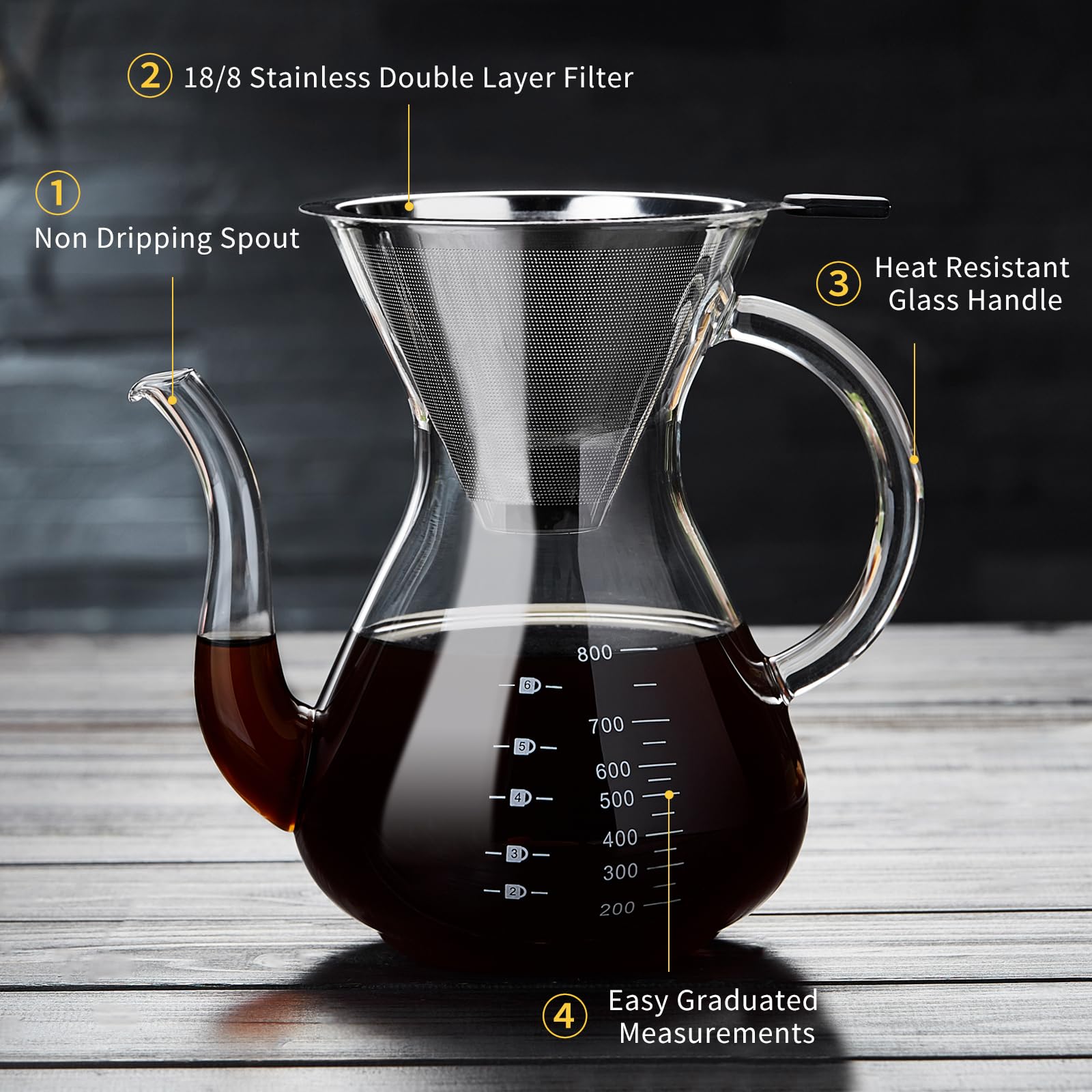 Uso diario de la cafetera Unbreakable para realzar el aroma del café