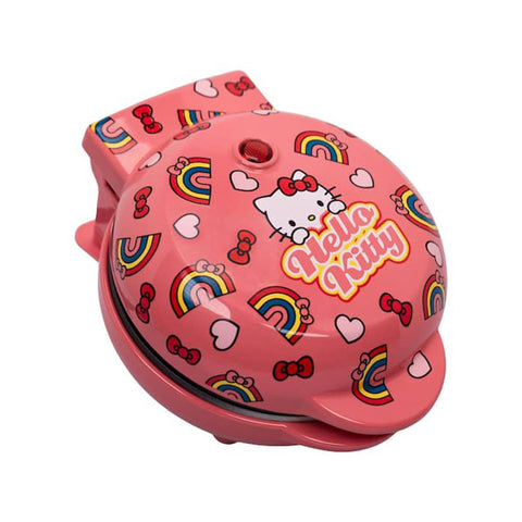 Uncanny Brands Hello Kitty Mini Hacedor de Gofres con tapa ilustrada para un desayuno rápido y divertido