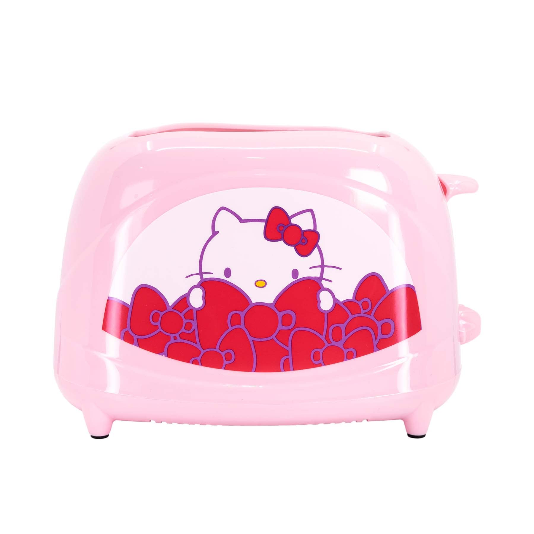 Panel de controles de la tostadora Hello Kitty, Uncanny Brands, para ajustes sencillos.