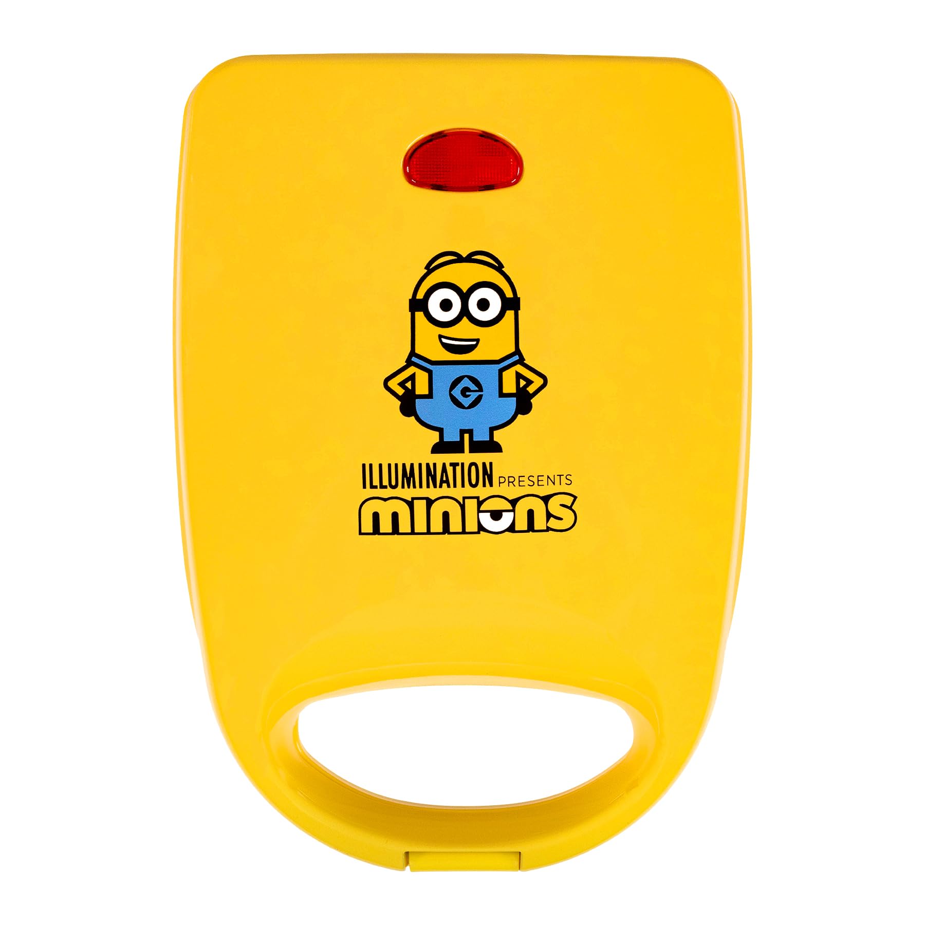 Uncanny Brands Minions Sandwich Maker muestra un diseño de tapa llamativo para animar la cocina.
