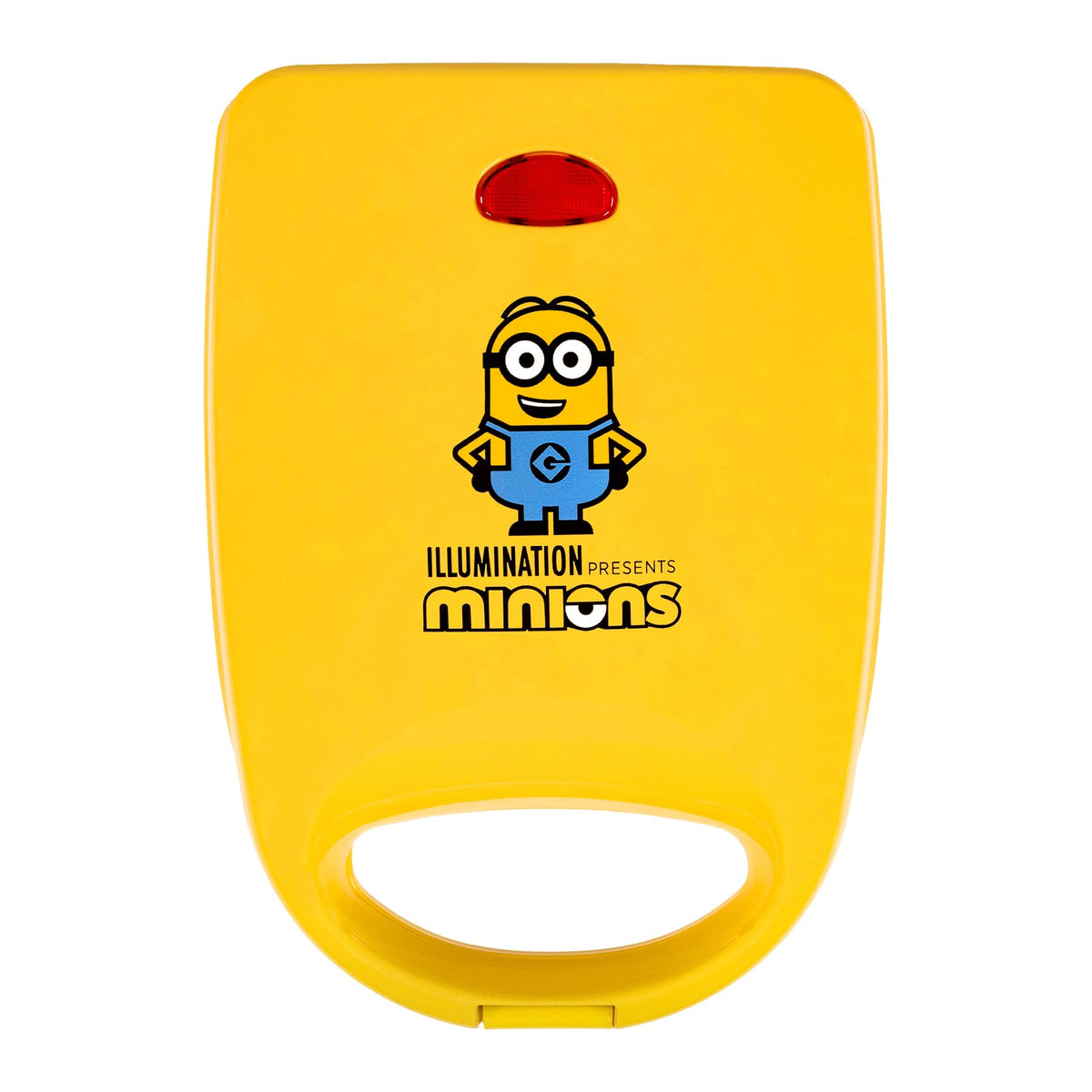 Uncanny Brands Minions Sandwich Maker muestra un diseño de tapa llamativo para animar la cocina.