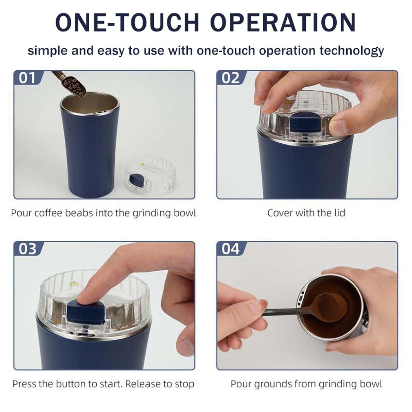 Undoria molinillo interior cobre motor, potencia duradera para uso diario.