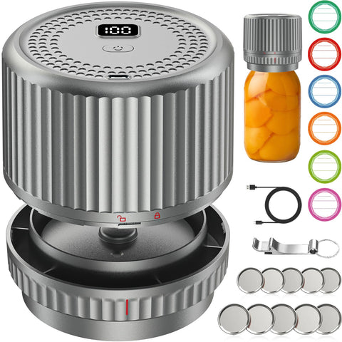 UNERVER M12, cierre automático para tarro mason, sellado rápido para conservar alimentos.