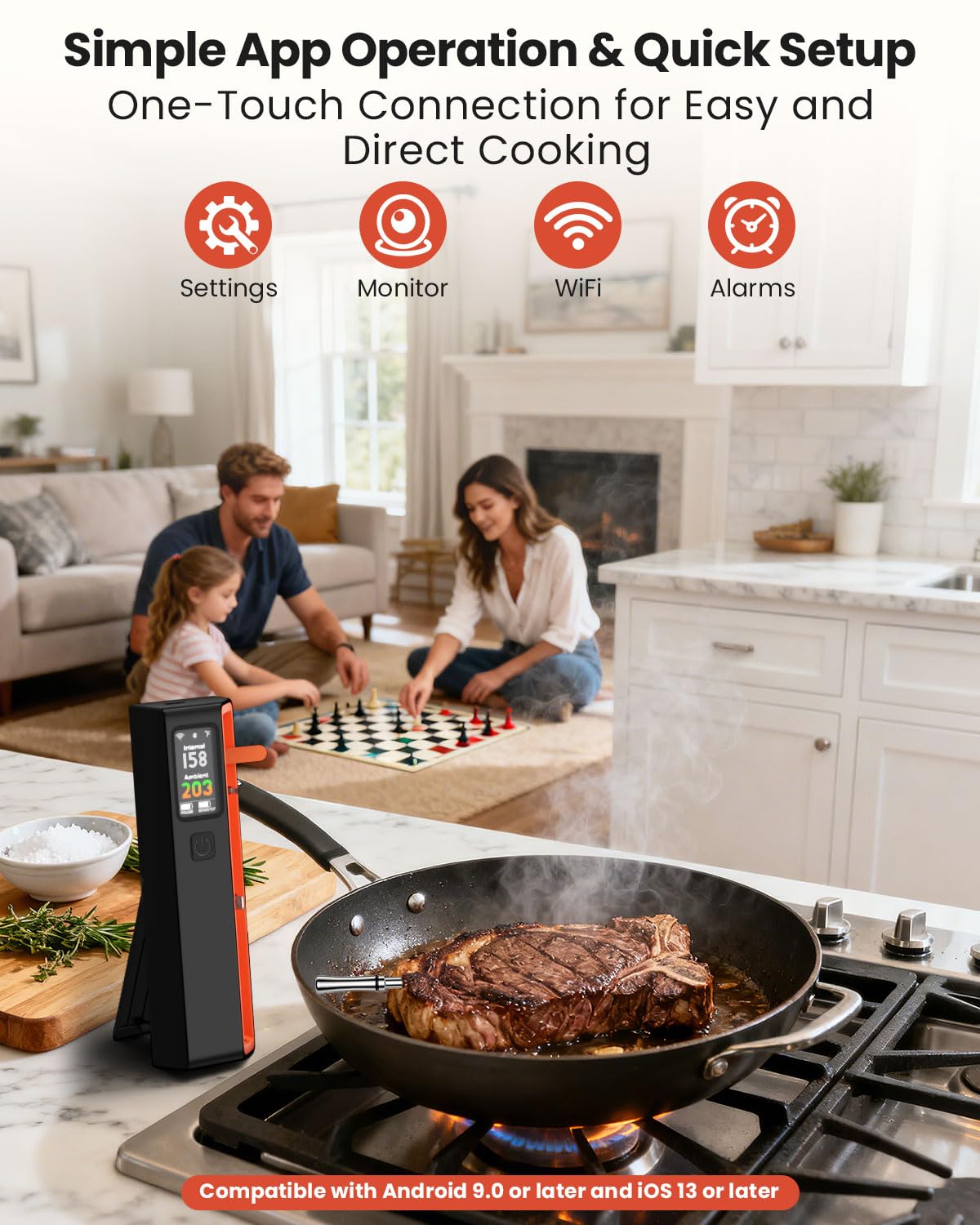 Sonda principal UNERVER para medir temperatura de la carne con precisión
