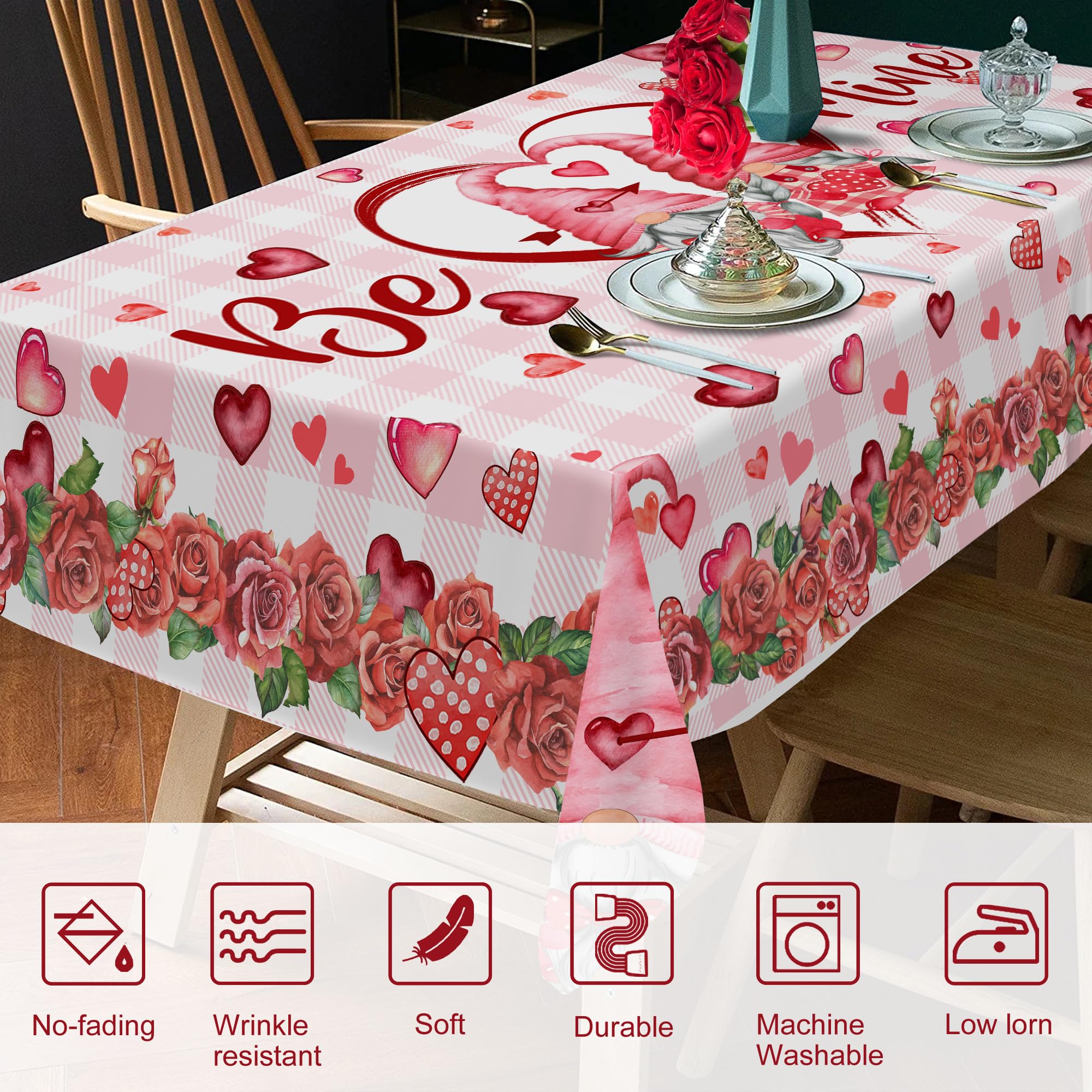 Mantel Unibyby con diseño rosa a cuadros para mesas de interior