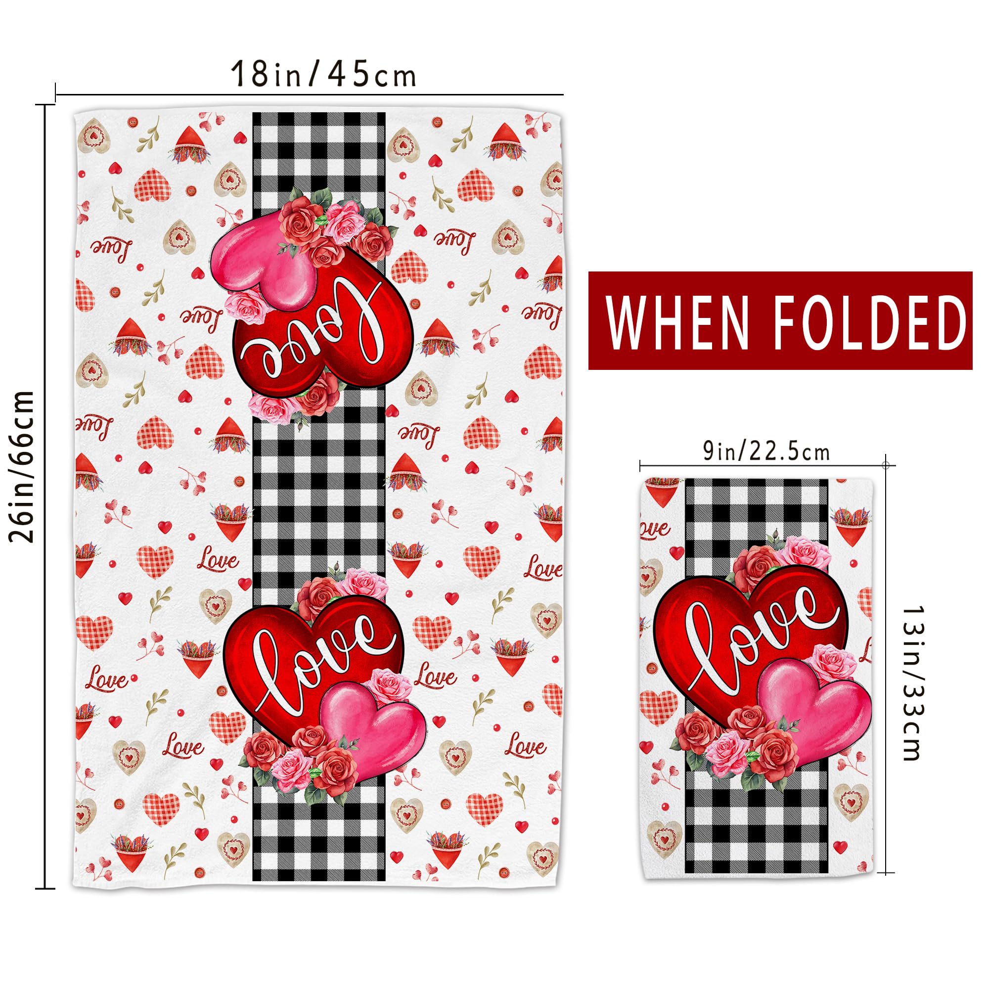 Toallas Unibyby de San Valentin con patron bufalo negro y blanco para decorar cocina