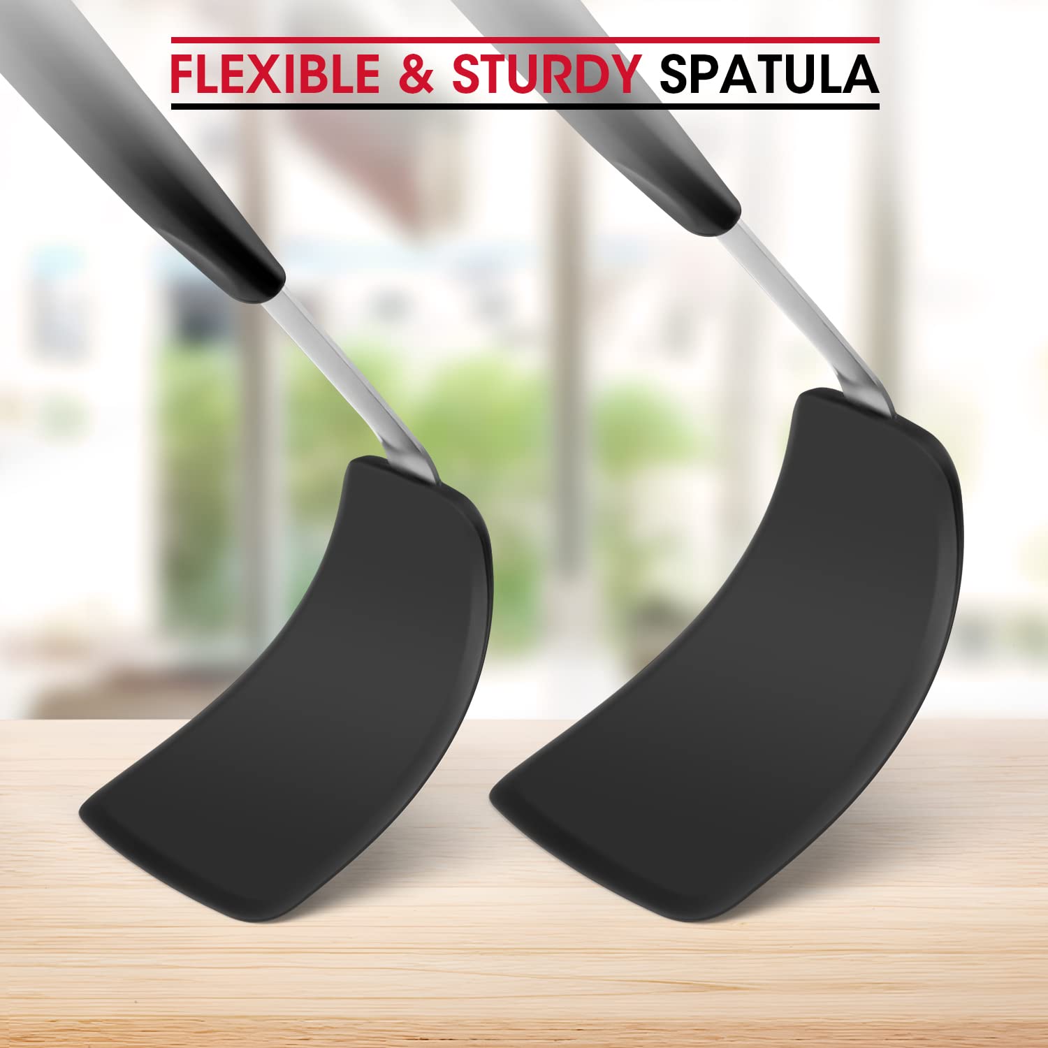 Diseño delgado y flexible facilita deslizarse bajo la comida sin raspar.