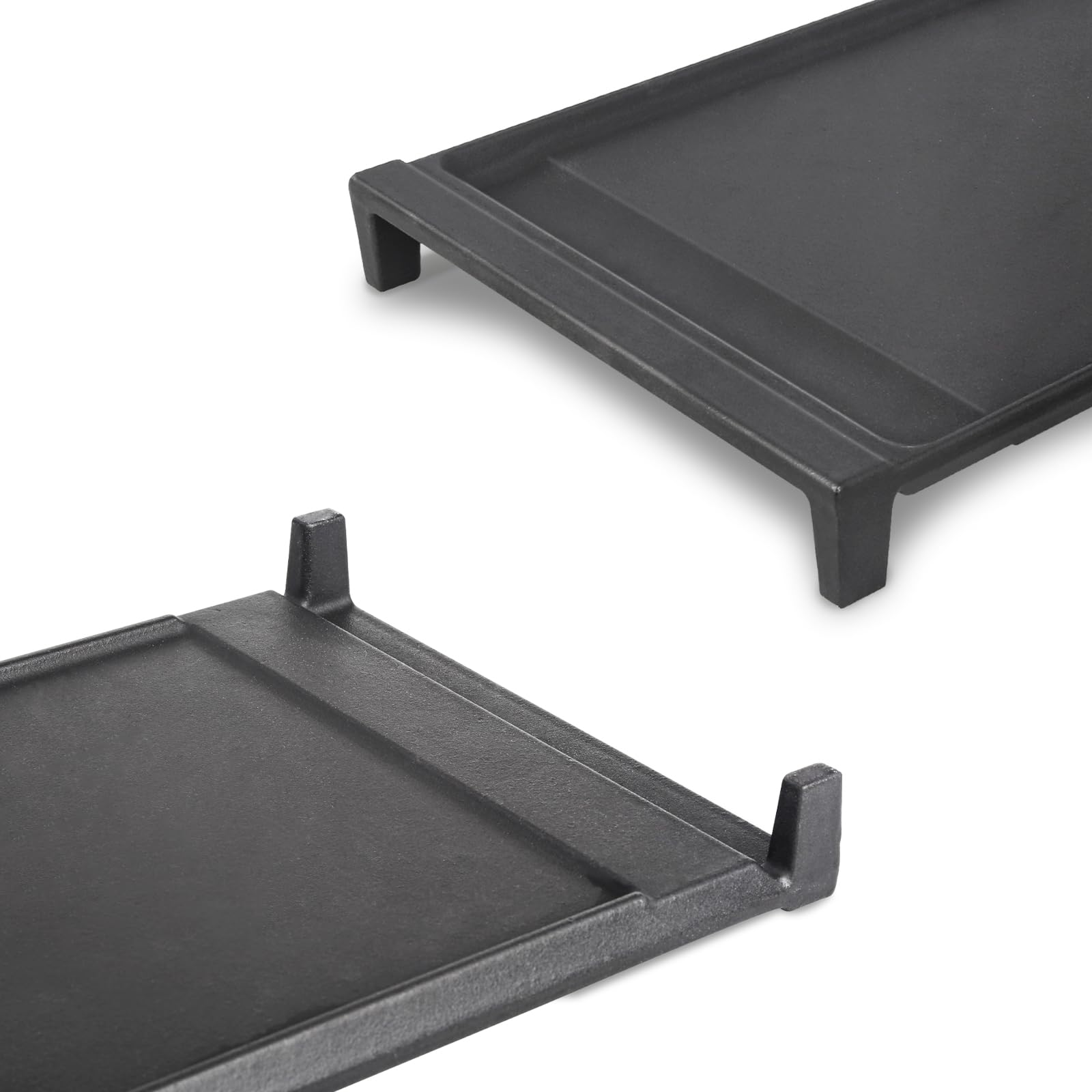 Unidanho plancha GE, dos trampas de grasa para limpieza más fácil.