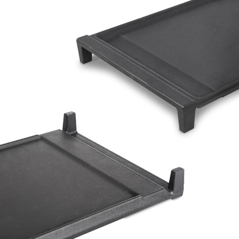 Unidanho plancha GE, dos trampas de grasa para limpieza más fácil.