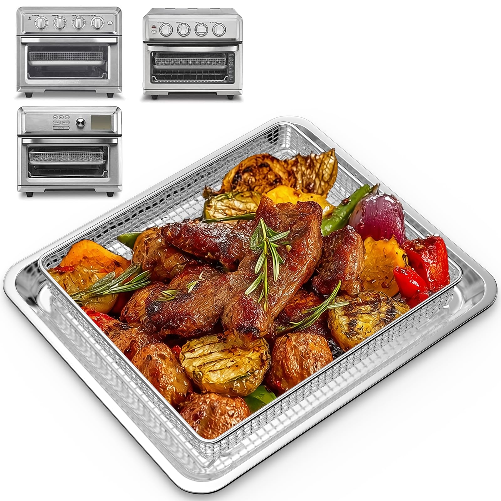 Uniflasy bandeja de aire para horno en acero inoxidable para Cuisinart TOA60, cocción uniforme.
