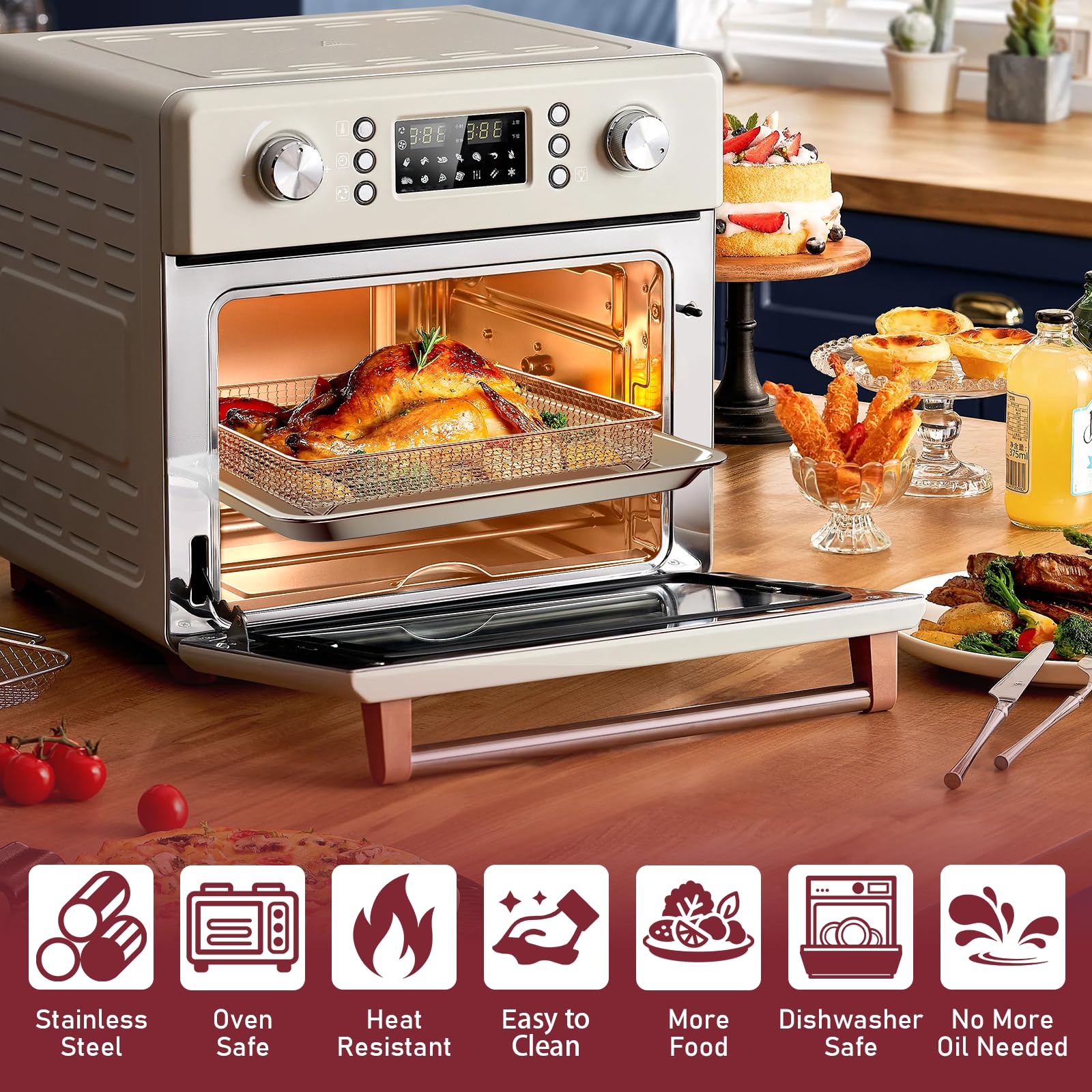 Uniflasy bandeja de aire para horno con Ninja SFP701, compatibilidad ampliada.