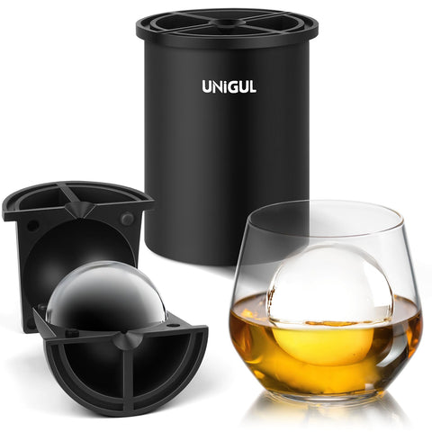 Unigul bola de hielo cristal 2,5 pulgadas para bebidas puras y duraderas.