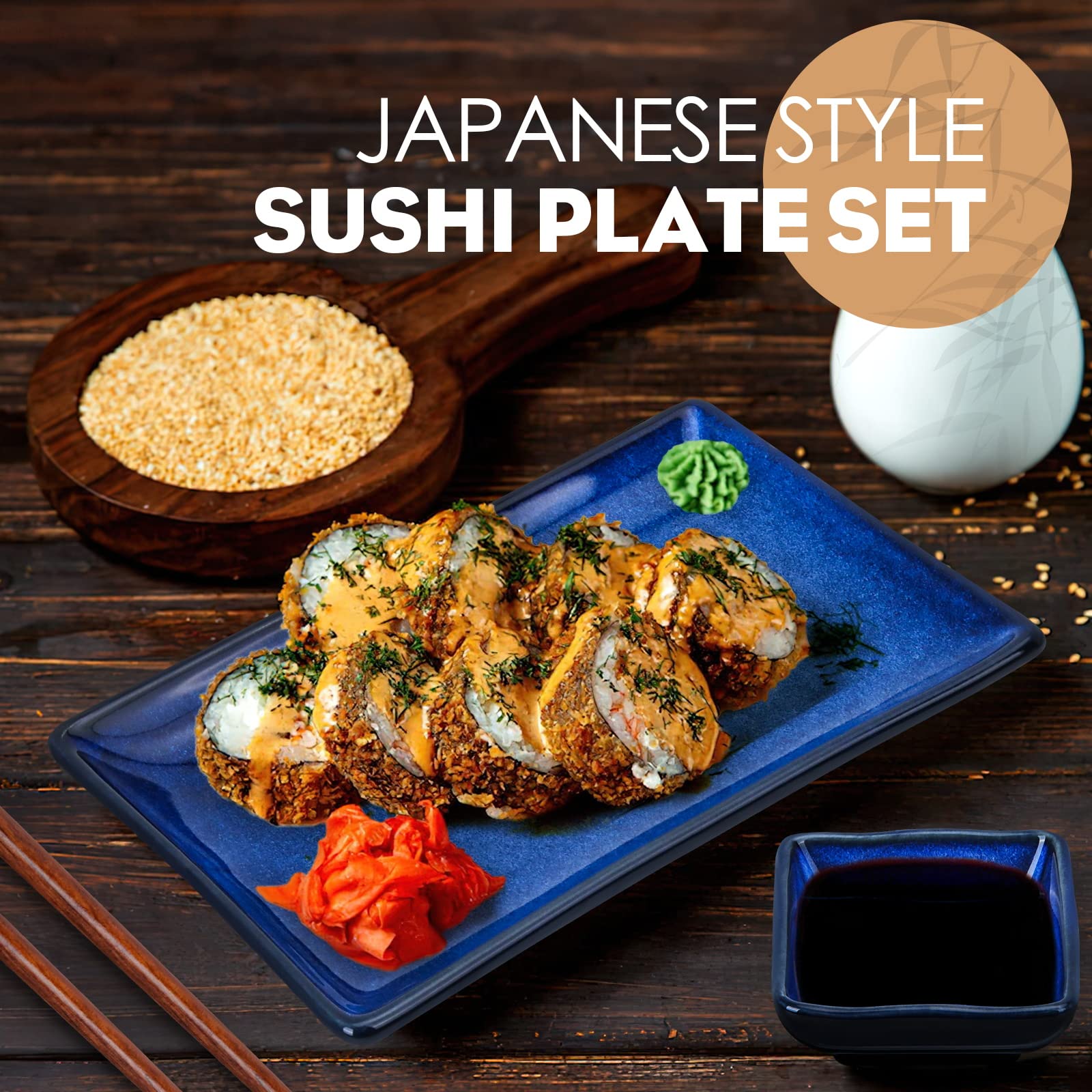 Uniidea palillos de bambú para sushi, complemento tradicional para mesa