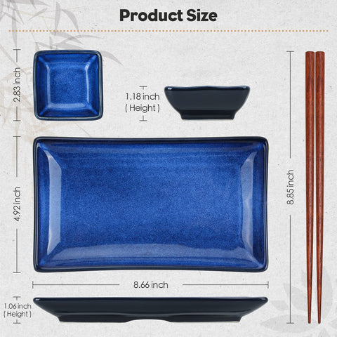 Uniidea platos de salsa cerámicos azules, fáciles de limpiar y reutilizables