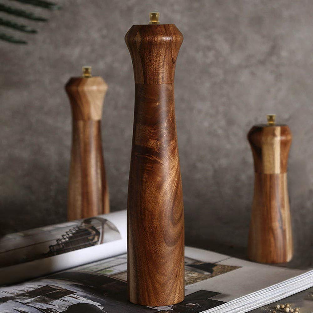 UNIOVC molinillo pimienta acacia, diseño ergonómico para uso diario
