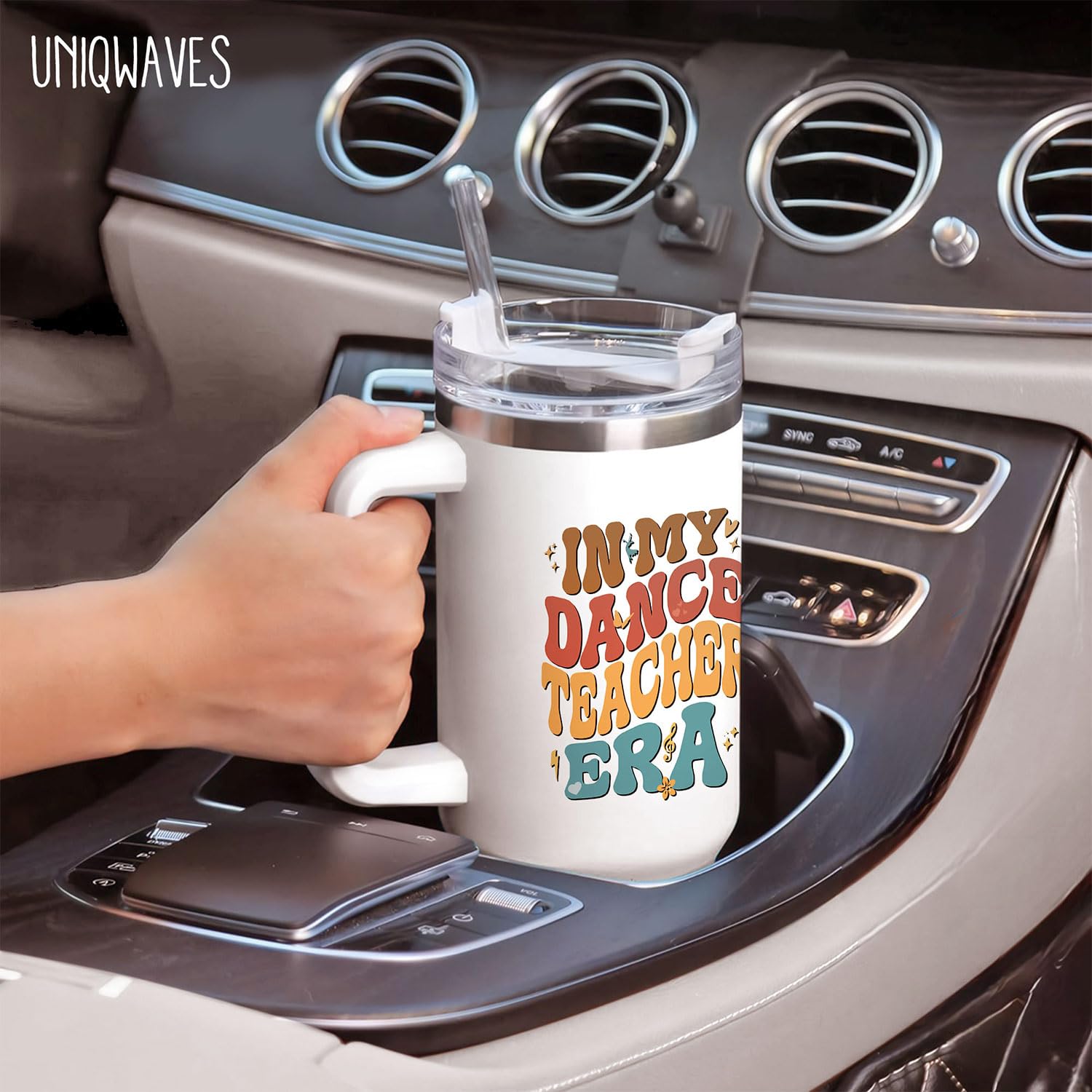 Pajilla incluida para vaso Uniqwaves, fácil de beber durante la práctica.
