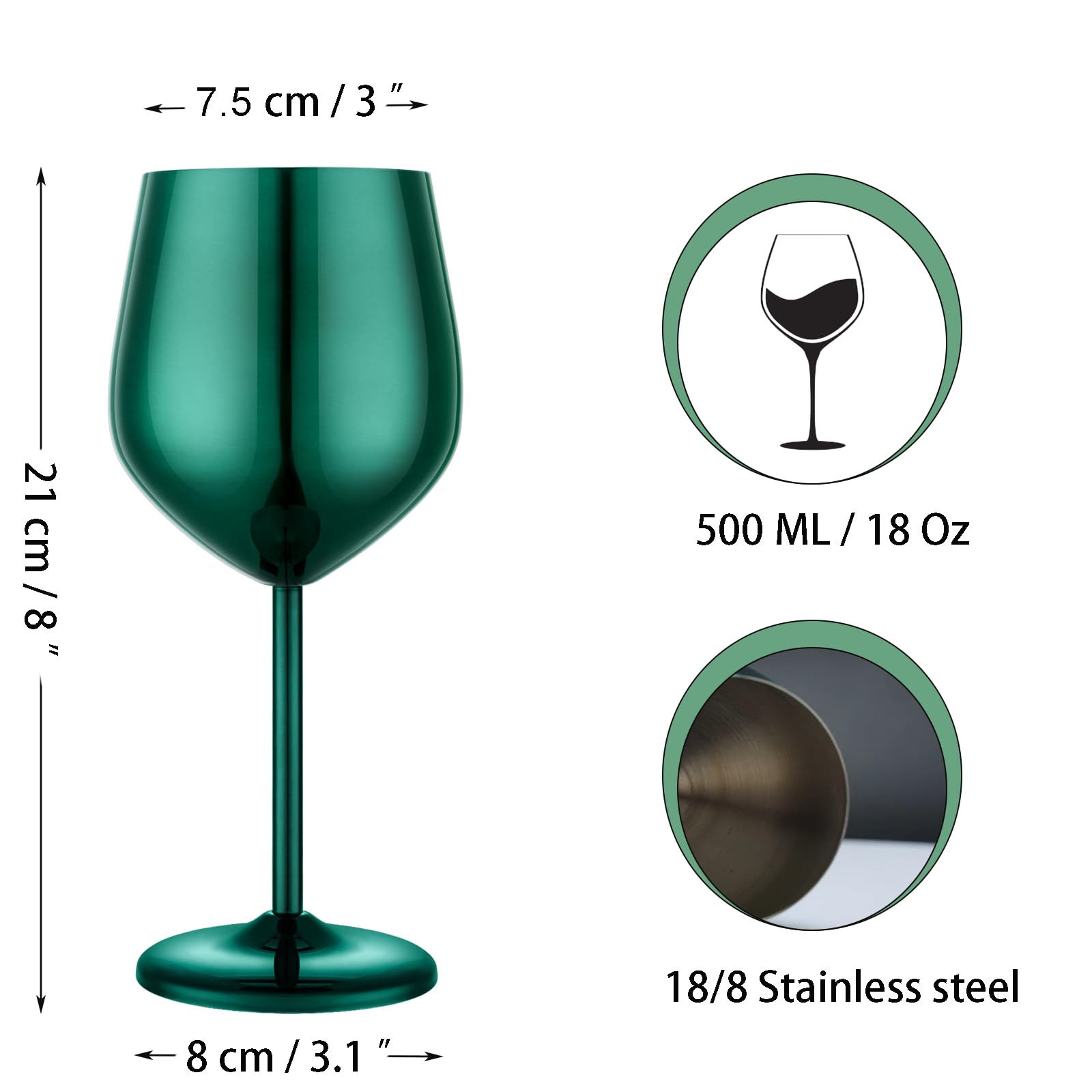 UNISWEET copa vino acabado metálico elegante para reuniones.