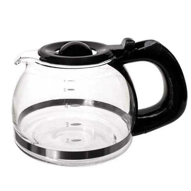 La jarra de vidrio Univen para 4 tazas con boquilla anti goteo facilita servir café.