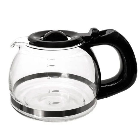 La jarra de vidrio Univen para 4 tazas con boquilla anti goteo facilita servir café.